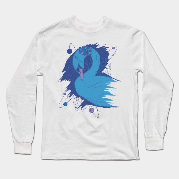 Mountain Blue Swan Among The Stars Long Sleeve T-Shirt by kenallouis